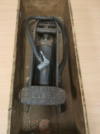 Vintage Davies Cord Tyres Classic Car Foot Pump This Is Not (hospice)