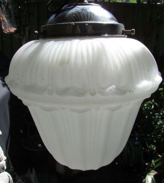 VINTAGE LARGE FROSTED GLASS LAMP LIGHT SHADE FEDERATION DIANA STANDARD PENDANT 3