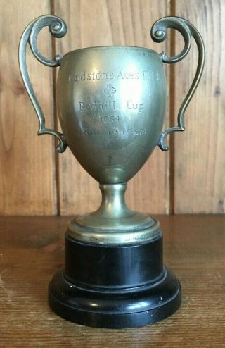 1954 Maidstone Aces Motorcycle Club Vintage Silver Plate Trophy,  Trophies