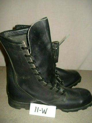 Vintage Ro Search Military Black Leather Combat Boots Mens 11w Us Unworn