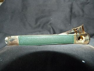 Vintage Dreizack Solingen Metal Cigar Cutter " Gold/leather " - Incision / V Cut