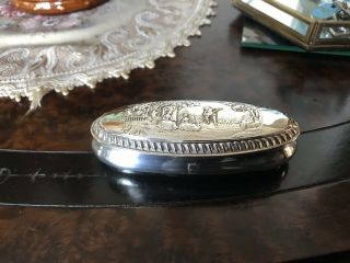 An Antique Solid Silver Pill Or Snuff Box,  Hallmarked 1899