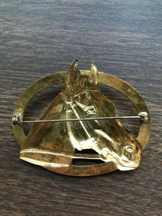 Vintage LARGE BRASS HORSE HEAD PIN 30’s/40’s 2