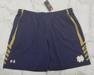 3xl Nwt Notre Dame Football Team Issued Under Armour Shorts Heat Gear W Pockets