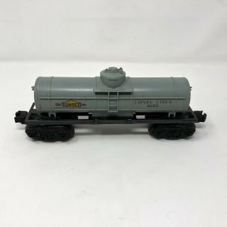 Vtg Lionel One Dome Tank Car Sunoco Gas 6035 Postwar Lines Trains Railroad