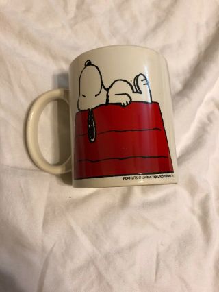 Vintage Peanuts Snoopy Sleeping On Dog House Coffee Cup Mug Innovative Designs