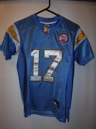 Reebok Nfl Philip Rivers 17 San Diego Chargers Sewn On Boys Small Jersey