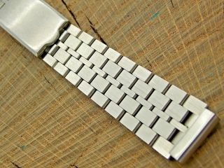 Vintage Watch Band 16mm Straight Lug Deployment Stainless Steel Mens Pre - Owned