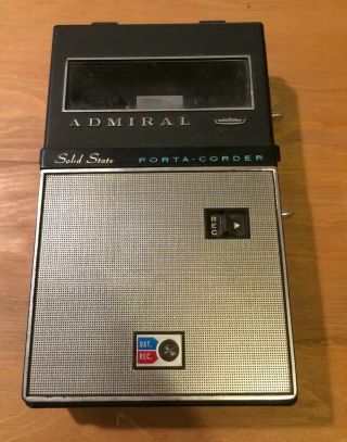 Vintage Admiral Porta - Corder Ctr300 Solid State Portable Tape Recorder & Mic