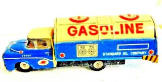 Vintage Tin Standard Oil Company Gas Tanker Dodge 100 Truck Toy Flying Pegasus