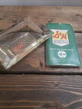 Vintage S & H Green Stamps Sperry And Hutchinson Book Full & Glass Ashtray 1962