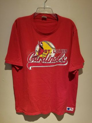 Vintage 80s St.  Louis Cardinals Sand Knit T - Shirt Xl Red Baseball Mlb