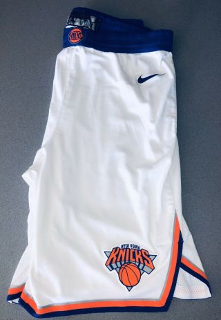 Isaiah Hicks York Knicks Nba Game Worn 4 (xxl) White Shorts (steiner)