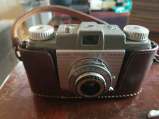 Kodak Pony 135 Model C Vintage 35mm Film Camera W/ Field Case