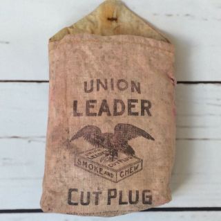 Union Leader Cut Plug Tobacco Pouch With Eagle 1910 Maryland Md