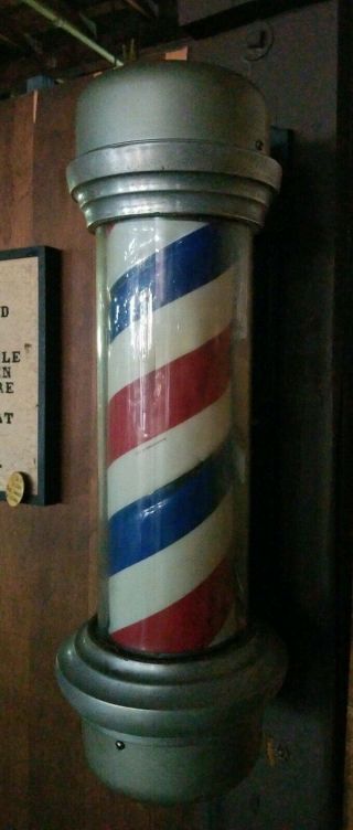 Vintage Non - Reproduced Wall Hanging Barber Shop Pole - In