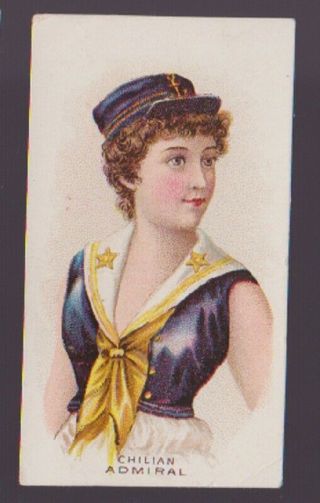 National Cigarette & Tobacco Card - Sailor Girls - Chilian Admiral Ca 1890