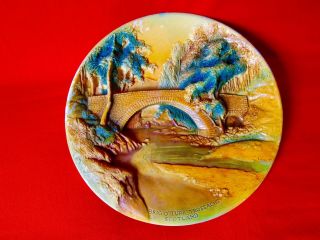 Vintage Scotland Bridge Chalkware Wall Plaque By Bossons Eng