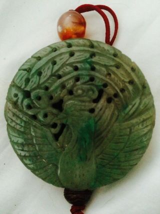 Vintage / Antique Large Asian Jade Hand Carved Dragon Pendant