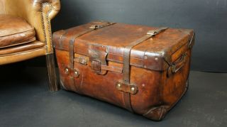 Antique Solid Leather English Tall Boot Trunk