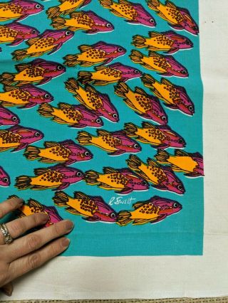 Rare Vintage R Sweet Marushka Tropical Fish Screen Print Art Print Unframed