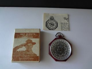 Vintage Boy Scouts Bsa Taylor 1075 Bar Needle Compass Instructions Box