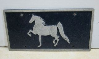 Vintage Cast Iron Enameled Horse Plaque License Plate Size 11 3/4 " X 6 " Kk267
