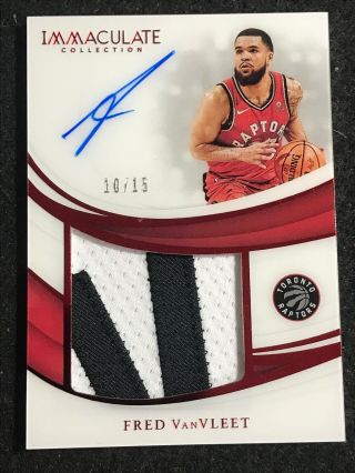 Fred Vanvleet 2018 - 19 Immaculate Auto Game Premium Patch D 10/15 Nameplate