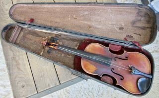 Antique Carlo Micelli Vintage 3/4 Violin Germany Anno 1926 Wood Case Instrument