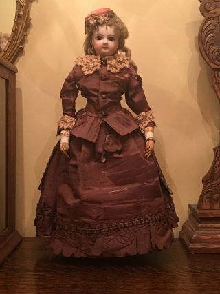 17” Brown Eyed Jumeau 4 French Fashion Bisque Doll
