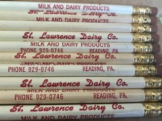 10 Vintage Milk And Dairy Advertising Pencils St Lawrence Dairy Co.  Reading Pa