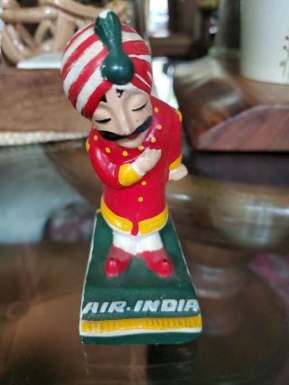 Vintage Air India Wood Mascot Maharajah Figure Of 60 