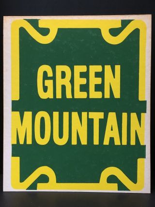 Railroad Sign - Green Mountain - Train Collectible 12” X 10”cardboard