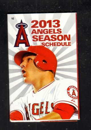 Anaheim Angels - - Mike Trout - - 2013 Pocket Schedule - - Budweiser