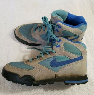 Vintage 1992 Nike Womens Caldera (gry/ Blue) Outdoor Hiking Trail Boots 6 (90 