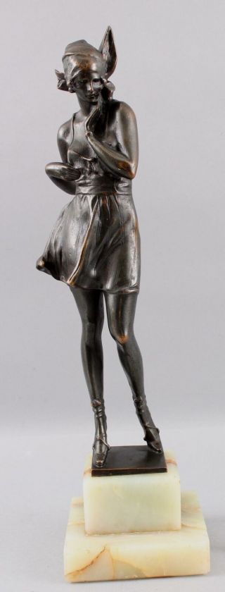 Antique Vienna Austria Art Deco Bruno Zach Bronze Sculpture,  Sensual Woman