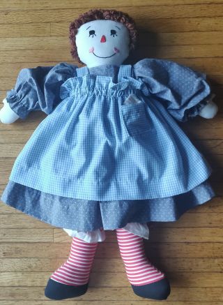 Vintage Handmade Raggedy Ann Cloth Doll 20 " Toy Folk Art (pa Dutch Country Made)