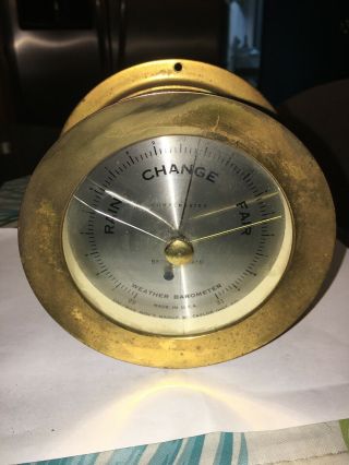 Vintage Brass Seth Thomas Barometer E537 - 011 - Cat 1508