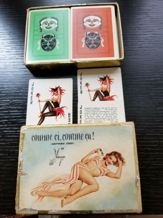 Rare Vintage Alberto Vargas Pinup Girls Playing Cards Comme Ci Comme Ca