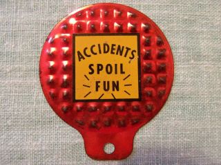Vintage Bicycle License Topper " Accidents Spoil Fun "
