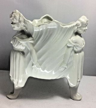 Vintage Art Nouveau Inspired Porcelain Planter Pot Nymphs