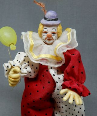 Vintage Poseable Porcelain Clown Doll - Artisan Dollhouse Miniature 1:12 3