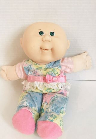 Vtg Cabbage Patch Kids Doll Bald Green Eyes Bbb Bean Butt Baby Pacifier Mouth