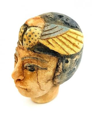 Stunning Egyptian Antique Head Statuette Rare Ancient Carved Stone Sculpture