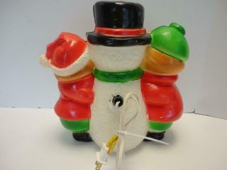 Vintage Christmas Blowmold Snowman & Sweet Face Kids by Union Products 10 