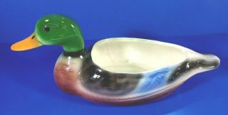 Vintage Hand Painted Ceramic Duck Planter - Flawless