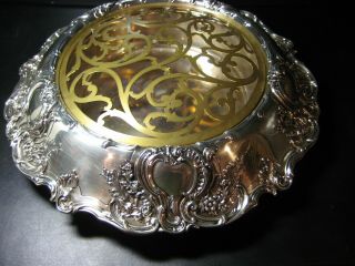 Tiffany Floral Art Nouveau Centerpiece Bowl Frog And Liner Sterling Silver 1905