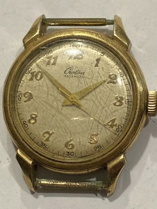 Vintage Croton Aquamatic Wrist Watch,  Gold Filled Case,  Ca.  1940’s