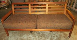 Vintage Three Seat Teak Couch Sofa Settee Love Seat Divan Danish Mcm Scan Design