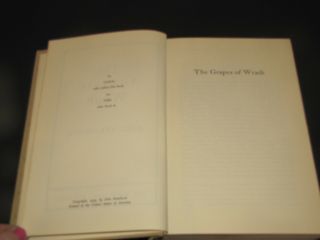 THR GRAPES OF WRATH VINTAGE HARDCOVER BOOK JOHN STEINBECK VIKING PRESS 1939 3